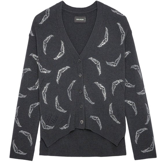 ZADIG&VOLTAIRE Mirka WS Wings Diamanté Cashmere Cardigan - Picture 2 of 6